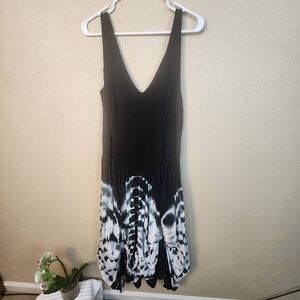 Chelsea & Theodore Black White Tye Dye Festival Dress Large NWT (7750)